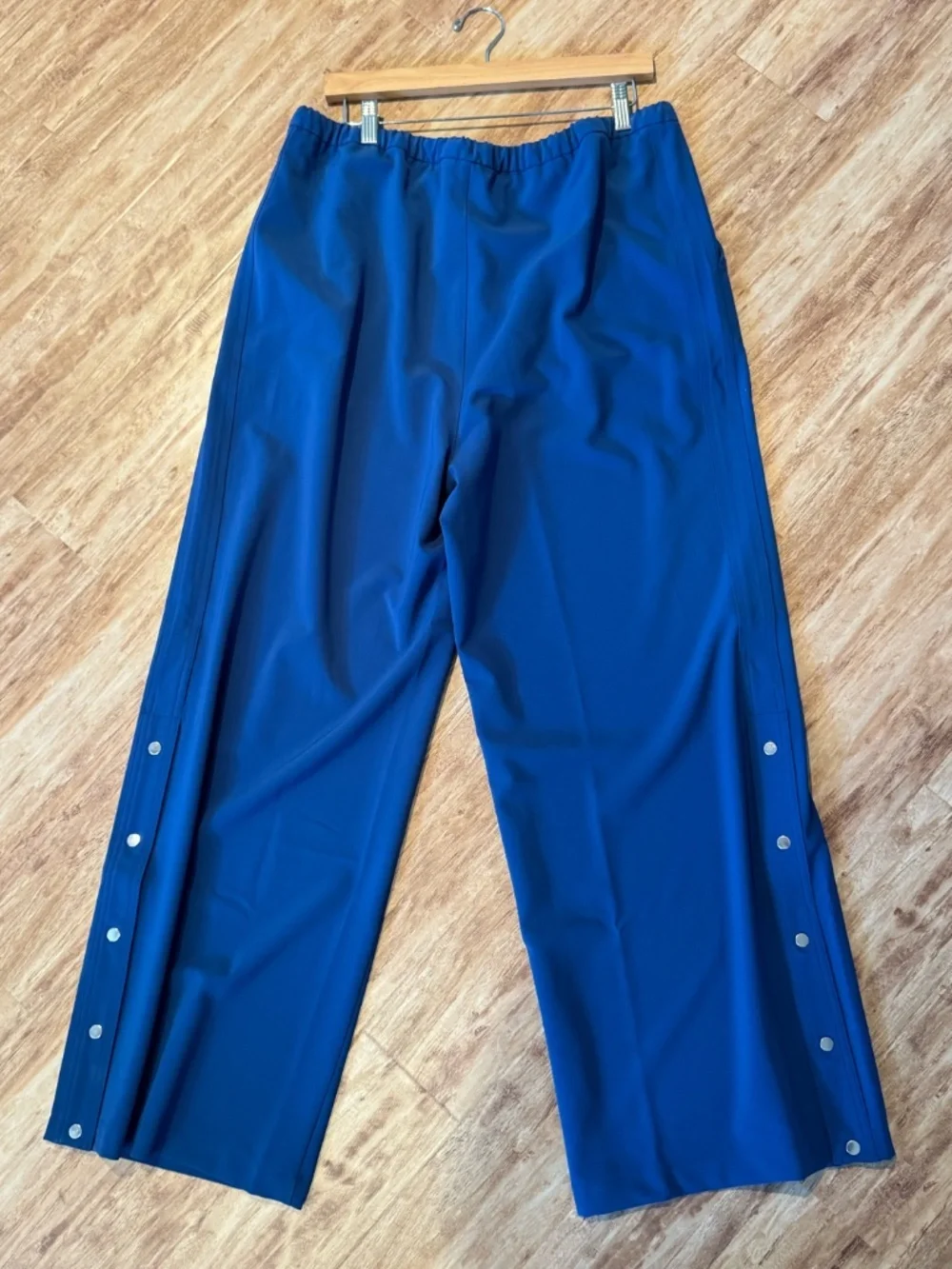 NWT Athleta MVP Wide Leg Snap Leg Pant Trouser Maritime Blue Pull On Pant Large - Picture 15 of 16